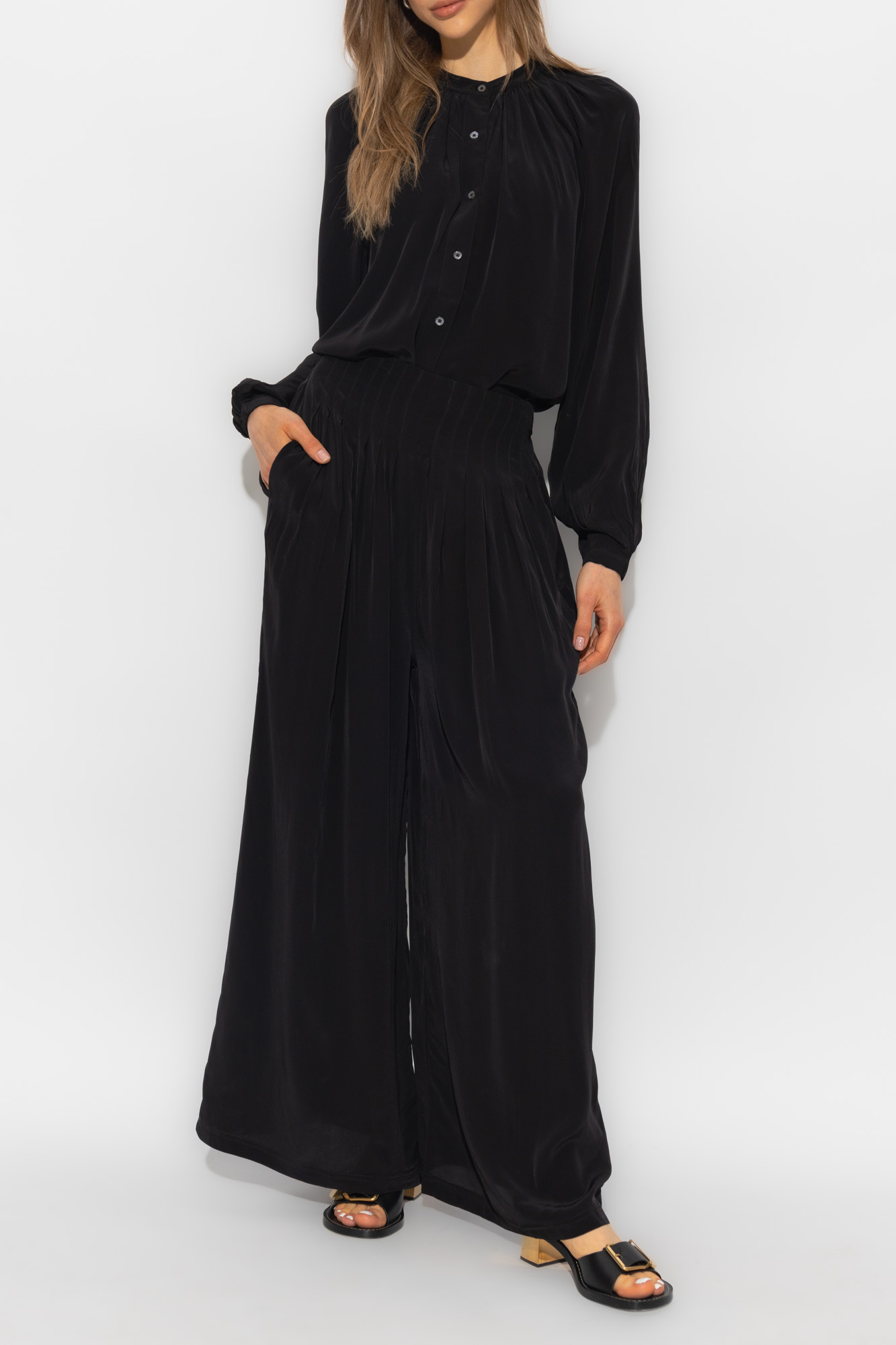 パンツ ALLSAINTS Women Straight Pants HEZZY WP032Y BLACK Black AllSaints 'Hezzy' trousers | W Explorer Pants | Women's